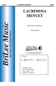 Lacrimosa Menuet SA choral sheet music cover Thumbnail